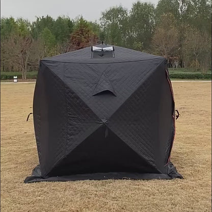 Winter Outdoor Ice Fishing Sauna Tent | Cold-Proof Construction, Thickened Winter Fishing Insulation, Polyester Frame Tent with Zipper Closure