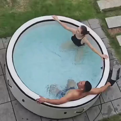 Outdoor Inflatable Hot Tub Spa For Adults, Foldable Tub With Adjustable Heating, Mood Lights And Insulated Cover, Built In Filtration System For Relaxation, Recovery And Backyard Enjoyment